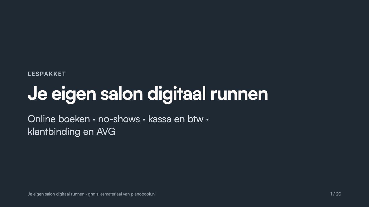 Eerste dia van de presentatie: Je eigen salon digitaal runnen